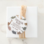 Moderne Dinosaurier Geburtstagsparty Danke Runde Geschenkanhänger (Beispiel)