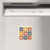 Moderne Dinosaurier-Icon-Gitter Magnet (In Situ (Geschirrspüler))