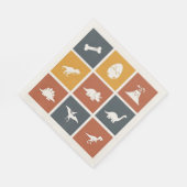 Moderne Dinosaurier-Icon-Gitter Serviette (Ecke)