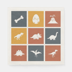 Moderne Dinosaurier-Icon-Gitter Serviette