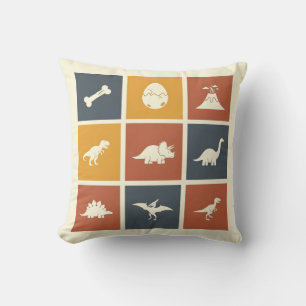 Moderne Dinosaurier-Icon-Raster Kissen