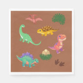 Moderne Dinosaurier Servietten – T-Rex & Freunde - (Vorderseite)