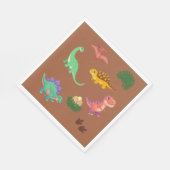 Moderne Dinosaurier Servietten – T-Rex & Freunde - (Ecke)