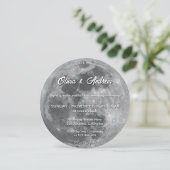 Moderne Disco Ball QR Code Vollmond Hochzeit Einladung (Stehend Vorderseite)