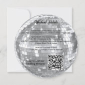 Moderne Disco Ball QR Code Vollmond Hochzeit Einladung (Rückseite)