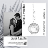 Moderne Disco Black and White Foto QR Code Hochzei Save The Date