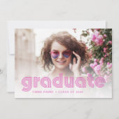 Moderne Disco Typografie und Foto | Grad Party Ankündigung (Vorderseite)