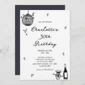 Moderne Diskothek 30. Geburtstag Einladung (Vorne/Hinten)