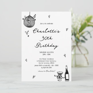 Moderne Diskothek 30. Geburtstag Einladung