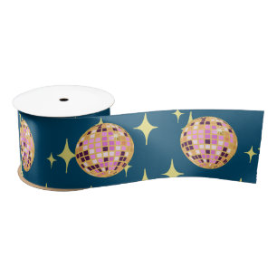 Moderne Diskothek Ball Blue Satinband