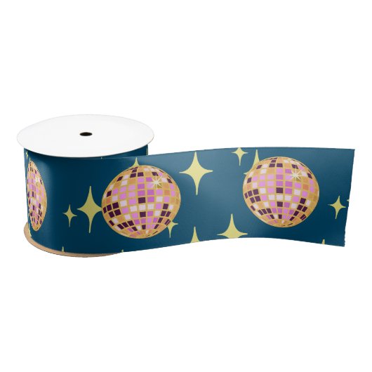 Moderne Diskothek Ball Blue Satinband (Spule)