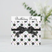 moderne Diskothek PARTY EINLADUNG weiß (Stehend Vorderseite)