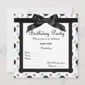 moderne Diskothek PARTY EINLADUNG weiß (Rückseite)