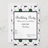 moderne Diskothek PARTY EINLADUNG weiß (Rückseite)