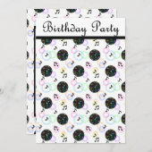 moderne Diskothek PARTY EINLADUNG weiß (Vorne/Hinten)