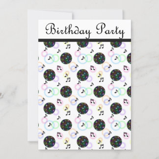 moderne Diskothek PARTY EINLADUNG weiß