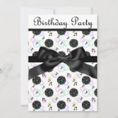 moderne Diskothek PARTY EINLADUNG weiß (Vorderseite)