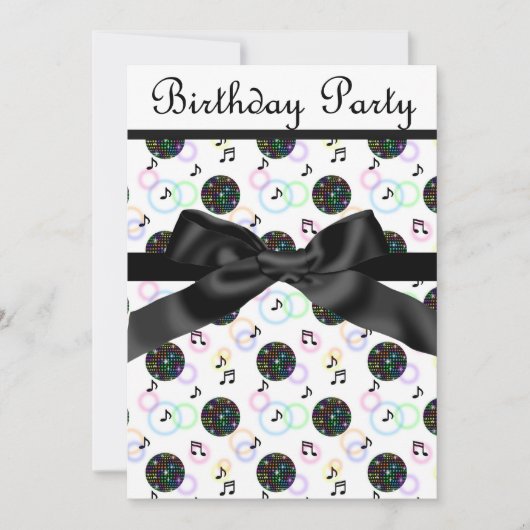 moderne Diskothek PARTY EINLADUNG weiß (Vorderseite)