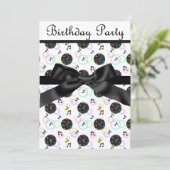 moderne Diskothek PARTY EINLADUNG weiß (Stehend Vorderseite)