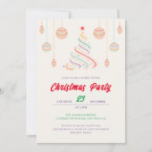 Moderne Diskothek Weihnachten Weihnachtsbaum Party Einladung (Vorderseite)