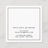 Moderne Display-Karte mit weißem und schwarzem Ohr Quadratische Visitenkarte (Rückseite)