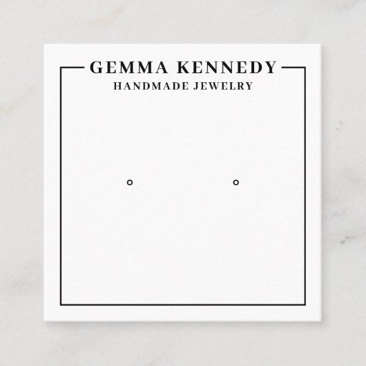 Moderne Display-Karte mit weißem und schwarzem Ohr Quadratische Visitenkarte (Vorderseite)