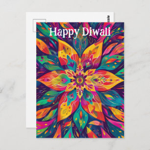Moderne Diwali-Farben Postkarte