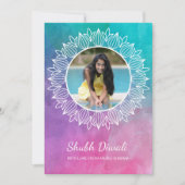 Moderne Diwali Foto Grußkarte Karte (Vorderseite)