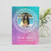 Moderne Diwali Foto Grußkarte Karte (Stehend Vorderseite)