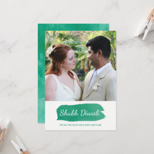 Moderne Diwali Foto Grußkarte Karte