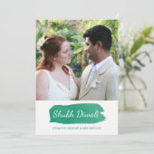 Moderne Diwali Foto Grußkarte Karte (Stehend Vorderseite)