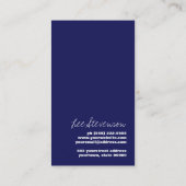 Moderne DJ Angesagt Navy Blue und White Stripes Visitenkarte (Rückseite)