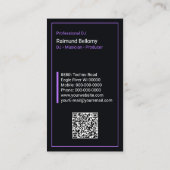Moderne DJ Turntable Business Card Visitenkarte (Rückseite)