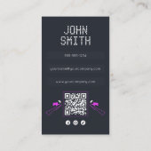 Moderne DJs Singer DJ Vinyl Deejay Music QR Code Visitenkarte (Rückseite)