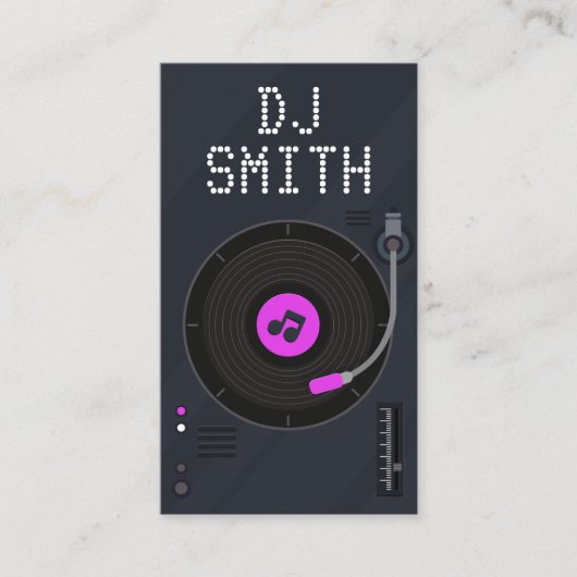 Moderne DJs Singer DJ Vinyl Deejay Music QR Code Visitenkarte (Vorderseite)