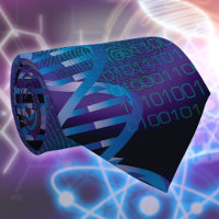 Moderne DNA Fingerprint Science Blue Neck Tie