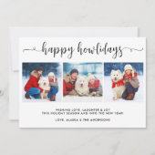 Moderne Dog Foto Collage Weihnachtsfeiertage Feiertagskarte (Vorderseite)