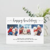 Moderne Dog Foto Collage Weihnachtsfeiertage Feiertagskarte (Stehend Vorderseite)