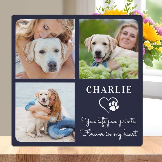 Moderne Dog Memorial Custom Pet Foto Collage Fotoplatte