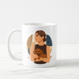 Moderne Dog Mom Ästhetik mit süßem Welpen Kaffeetasse