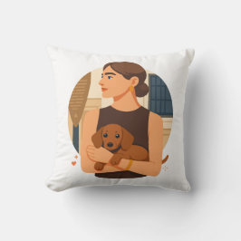 Moderne Dog Mom Ästhetik mit süßem Welpen Kissen