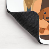Moderne Dog Mom Ästhetik mit süßem Welpen Mousepad (Ecke)
