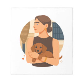 Moderne Dog Mom Ästhetik mit süßem Welpen Notizblock