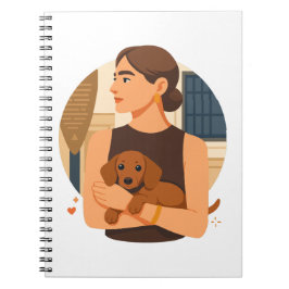 Moderne Dog Mom Ästhetik mit süßem Welpen Notizblock