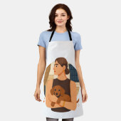 Moderne Dog Mom Ästhetik mit süßem Welpen Schürze (Getragen)