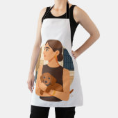 Moderne Dog Mom Ästhetik mit süßem Welpen Schürze (InSitu)