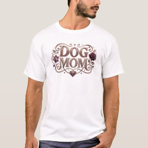 Moderne DOG MOM Kreative Drucke T-Shirt