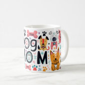 Moderne Dog Mum Orange und Pink Kaffeetasse (VorderseiteRechts)