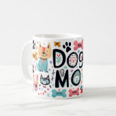 Moderne Dog Mum Orange und Pink Kaffeetasse (Vorderseite Links)