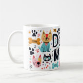 Moderne Dog Mum Orange und Pink Kaffeetasse (Links)